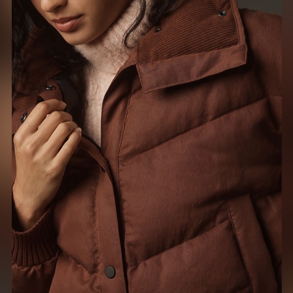 Anthropologie Pilcro Exaggerated Collar Cropped Puffer Jacket - Picture 6 of 11